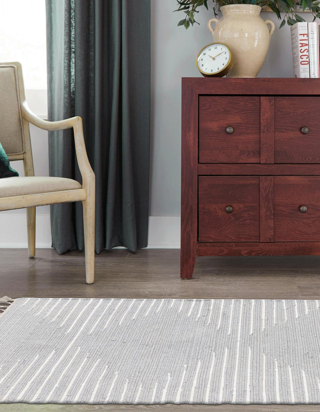 Light Gray 2' 2 x 6' 1 Chindi Cotton Runner Rug