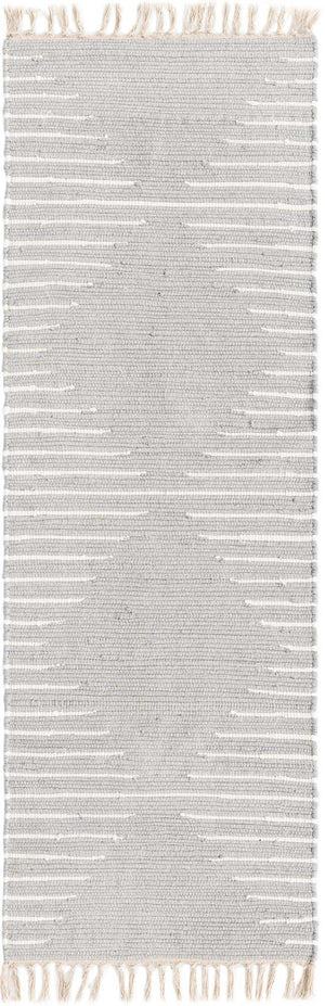 Light Gray 2' 2 x 6' 1 Chindi Cotton Runner Rug