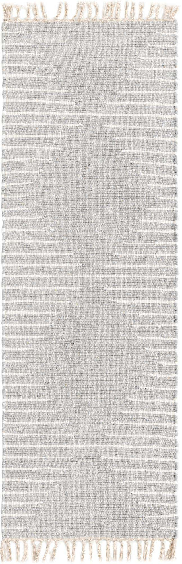 Light Gray 2' 2 x 6' 1 Chindi Cotton Runner Rug