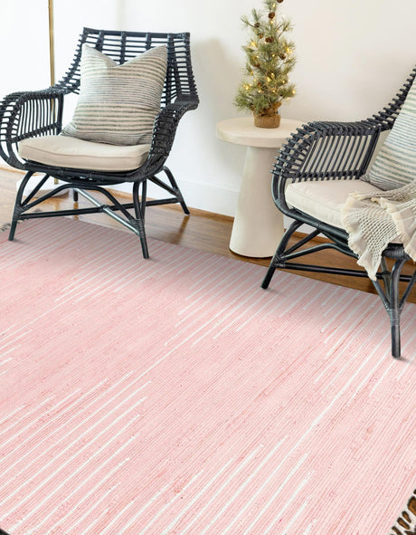 Rose 4' 1 x 6' 1 Chindi Cotton Rectangle Area Rug Interior Design Home Decor Carpet Mat for Sale at Rug Engine
