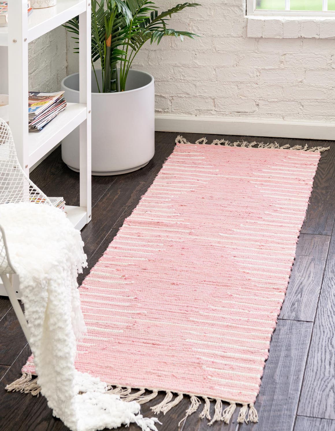 Rose 2' 7 x 13' 1 Chindi Cotton Runner Area Rug Interior Design Home Decor Carpet Mat for Sale at Rug Engine