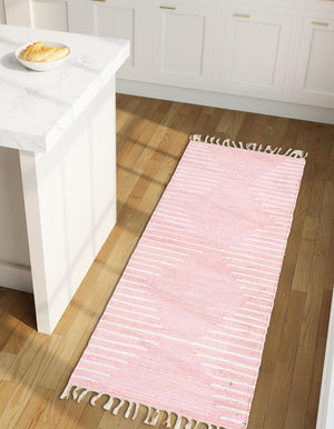 Rose 2' 11 x 16' 1 Chindi Cotton Runner Area Rug Interior Design Home Decor Carpet Mat for Sale at Rug Engine