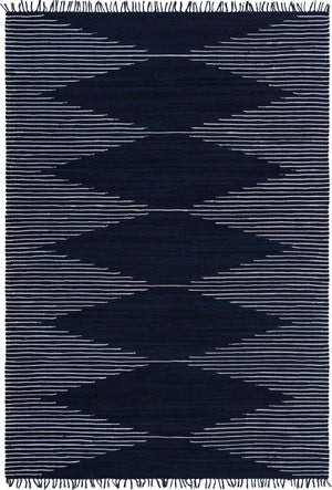 Navy Blue 10' x 14' 1 Chindi Cotton Rectangle Rug