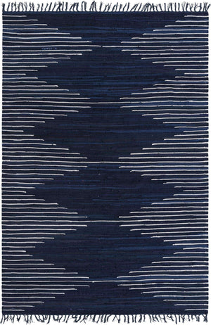 Navy Blue 7' 1 x 10' Chindi Cotton Rectangle Rug