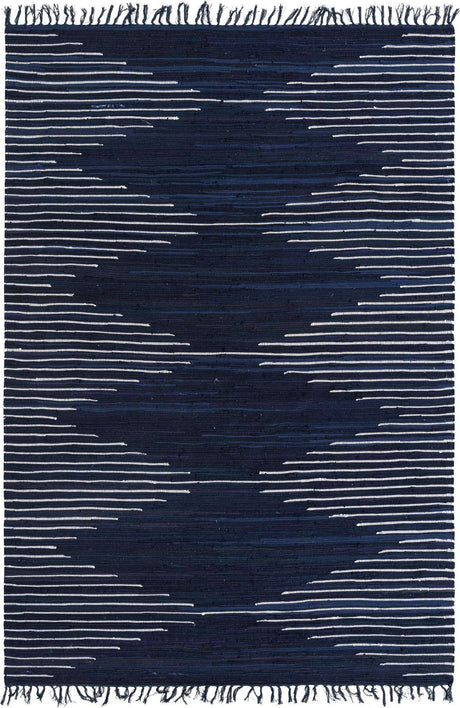 Navy Blue 7' 1 x 10' Chindi Cotton Rectangle Rug