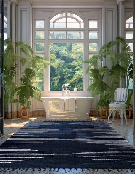 Navy Blue 2' x 3' 1 Chindi Cotton Rectangle Area Rug Interior Design Home Decor Carpet Mat for Sale at Rug Engine