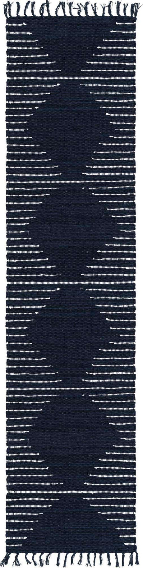 Navy Blue 3' x 10' Chindi Cotton Runner Rug
