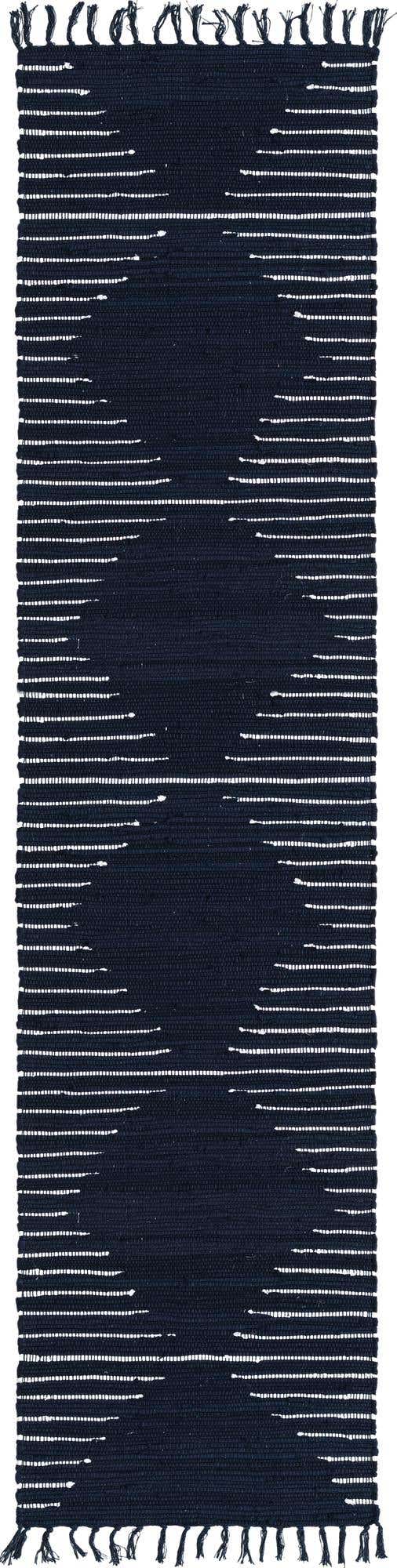 Navy Blue 3' x 10' Chindi Cotton Runner Rug