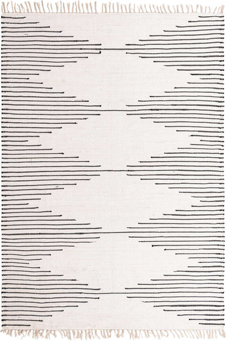 White 7' 1 x 10' Chindi Cotton Rectangle Rug
