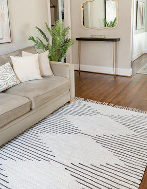 White 3' 3 x 5' 1 Chindi Cotton Rectangle Rug