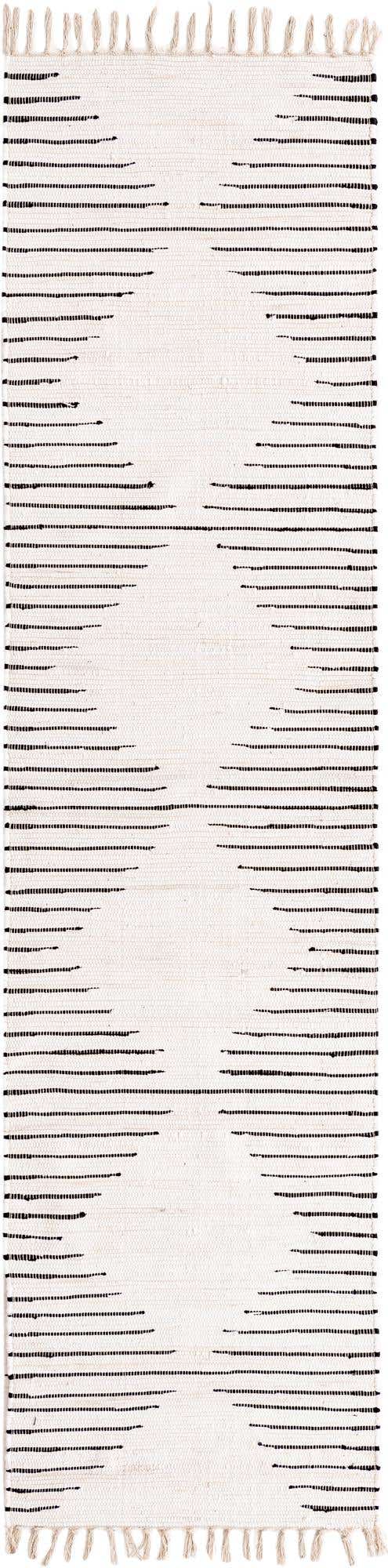 White 3' x 10' Chindi Cotton Runner Rug