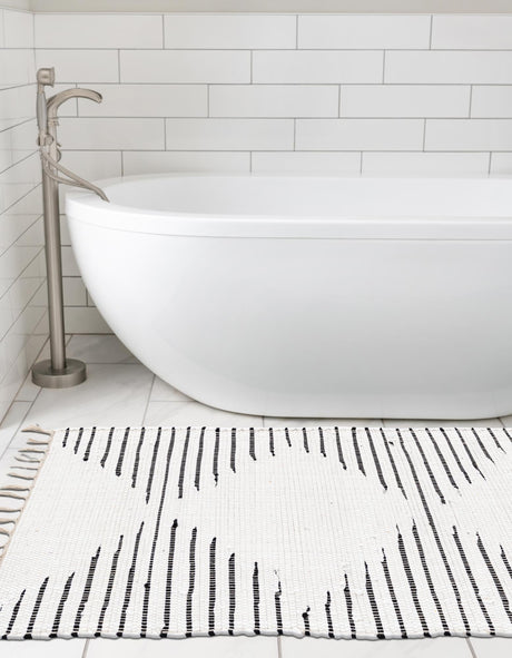 White 2' 2 x 6' 1 Chindi Cotton Runner Area Rug Interior Design Home Decor Carpet Mat for Sale at Rug Engine