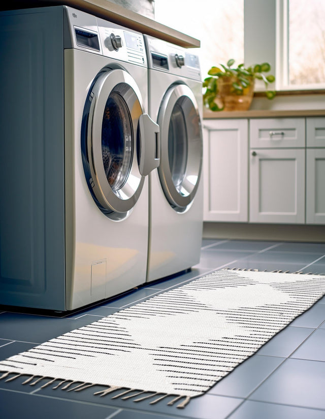 White 2' x 8' Chindi Cotton Runner Rug