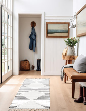 White 2' 2 x 6' 1 Chindi Cotton Runner Rug