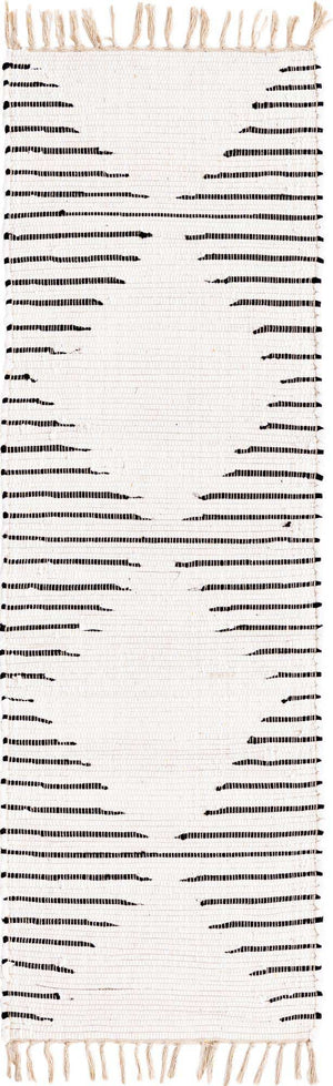 White 2' 2 x 6' 1 Chindi Cotton Runner Rug