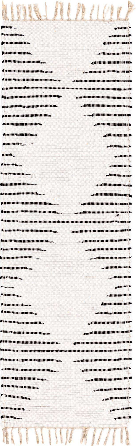 White 2' 2 x 6' 1 Chindi Cotton Runner Rug