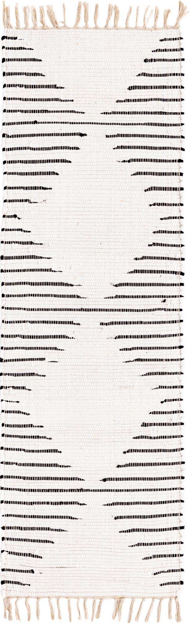 White 2' 2 x 6' 1 Chindi Cotton Runner Rug
