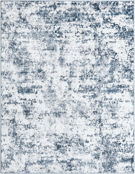 Vintage Blue 7' 10 x 10' Eos Rectangle Area Rug 100% Polypropylene Stain Resistant Carpet With Cotton Backing Marbled Design for Living, Dining Room, Office for Sale at Rug Engine