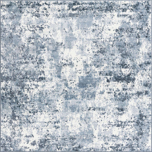 Vintage Blue 6' 1 x 6' 1 Eos Square Area Rug 100% Polypropylene Stain Resistant Carpet With Cotton Backing Marbled Design for Living, Dining Room, Office for Sale at Rug Engine