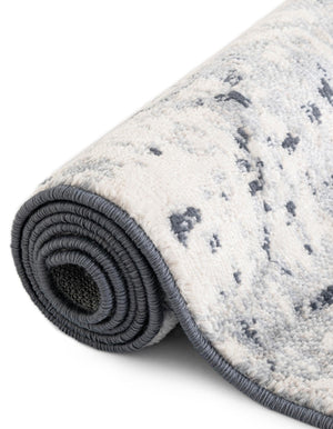 Vintage Blue 7' 1 x 10' Eos Rectangle Area Rug 100% Polypropylene Stain Resistant Carpet With Cotton Backing Marbled Design for Living, Dining Room, Office for Sale at Rug Engine