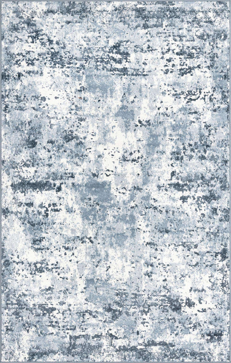 Vintage Blue 5' 3 x 8' Eos Rectangle Area Rug 100% Polypropylene Stain Resistant Carpet With Cotton Backing Marbled Design for Living, Dining Room, Office for Sale at Rug Engine