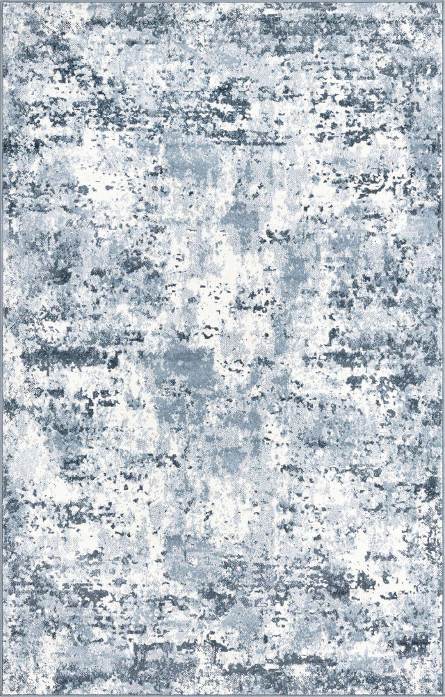 Vintage Blue 5' 3 x 8' Eos Rectangle Area Rug 100% Polypropylene Stain Resistant Carpet With Cotton Backing Marbled Design for Living, Dining Room, Office for Sale at Rug Engine