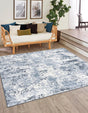 Vintage Blue 6' 1 x 6' 1 Eos Square Area Rug 100% Polypropylene Stain Resistant Carpet With Cotton Backing Marbled Design for Living, Dining Room, Office for Sale at Rug Engine