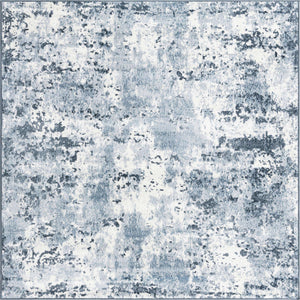 Vintage Blue 5' x 5' Eos Square Area Rug 100% Polypropylene Stain Resistant Carpet With Cotton Backing Marbled Design for Living, Dining Room, Office for Sale at Rug Engine