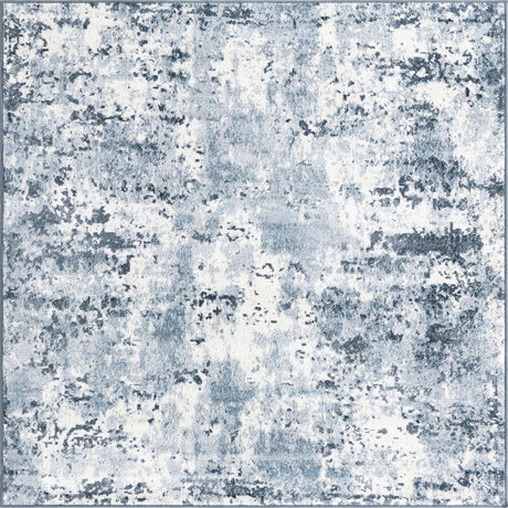 Vintage Blue 5' x 5' Eos Square Area Rug 100% Polypropylene Stain Resistant Carpet With Cotton Backing Marbled Design for Living, Dining Room, Office for Sale at Rug Engine