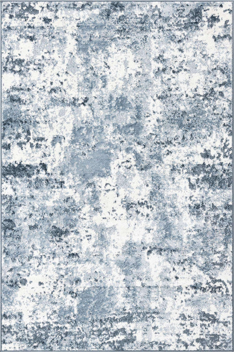 Vintage Blue 4' 1 x 6' 1 Eos Rectangle Area Rug 100% Polypropylene Stain Resistant Carpet With Cotton Backing Marbled Design for Living, Dining Room, Office for Sale at Rug Engine