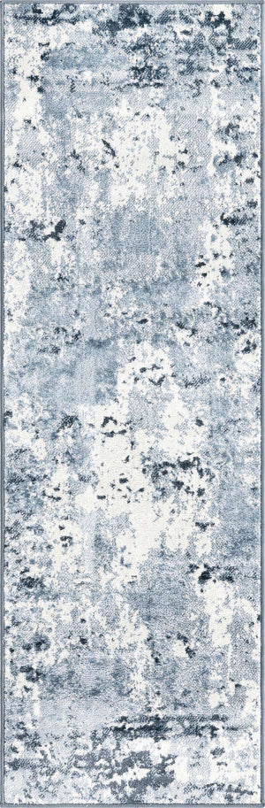 Vintage Blue 2' x 6' 1 Eos Runner Area Rug 100% Polypropylene Stain Resistant Carpet With Cotton Backing Marbled Design for Living, Dining Room, Office for Sale at Rug Engine