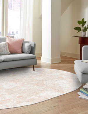 Sand 4' 1 x 6' 1 Eos Oval Area Rug 100% Polypropylene Stain Resistant Carpet With Cotton Backing Marbled Design for Living, Dining Room, Office for Sale at Rug Engine