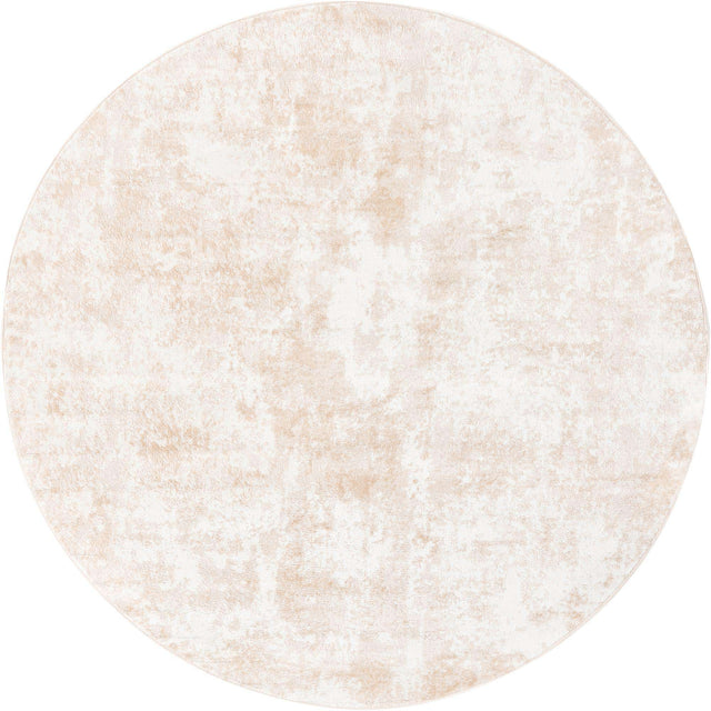 Sand 7' x 7' Eos Round Area Rug 100% Polypropylene Stain Resistant Carpet With Cotton Backing Marbled Design for Living, Dining Room, Office for Sale at Rug Engine
