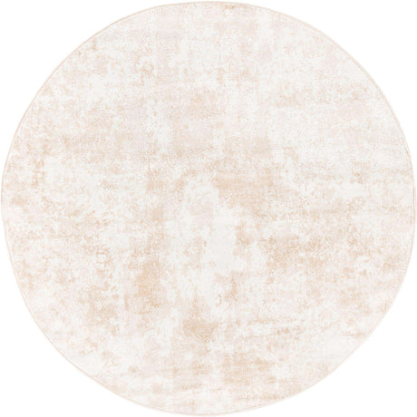 Sand 5' x 5' Eos Round Area Rug 100% Polypropylene Stain Resistant Carpet With Cotton Backing Marbled Design for Living, Dining Room, Office for Sale at Rug Engine
