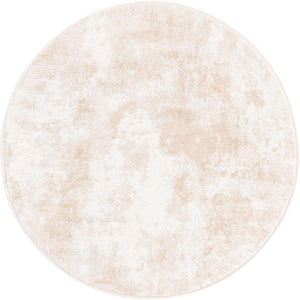 Sand 3' x 3' Eos Round Area Rug 100% Polypropylene Stain Resistant Carpet With Cotton Backing Marbled Design for Living, Dining Room, Office for Sale at Rug Engine