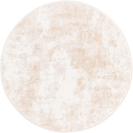 Sand 3' x 3' Eos Round Area Rug 100% Polypropylene Stain Resistant Carpet With Cotton Backing Marbled Design for Living, Dining Room, Office for Sale at Rug Engine