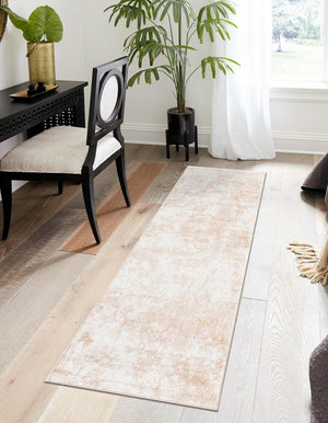 Sand 2' 7 x 13' 1 Eos Runner Area Rug 100% Polypropylene Stain Resistant Carpet With Cotton Backing Marbled Design for Living, Dining Room, Office for Sale at Rug Engine