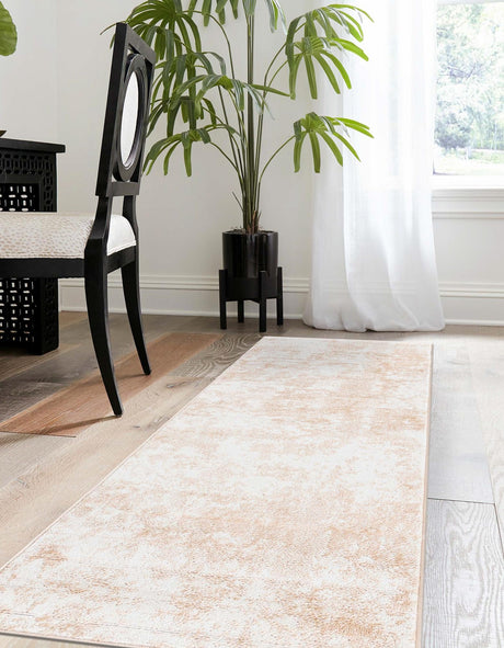 Sand 2' 7 x 14' 1 Eos Runner Area Rug 100% Polypropylene Stain Resistant Carpet With Cotton Backing Marbled Design for Living, Dining Room, Office for Sale at Rug Engine