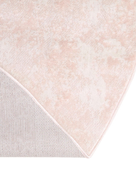 Carnation Pink 5' x 5' Eos Round Area Rug 100% Polypropylene Stain Resistant Carpet With Cotton Backing Marbled Design for Living, Dining Room, Office for Sale at Rug Engine