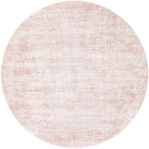 Carnation Pink 7' 1 x 7' 1 Eos Round Area Rug 100% Polypropylene Stain Resistant Carpet With Cotton Backing Marbled Design for Living, Dining Room, Office for Sale at Rug Engine