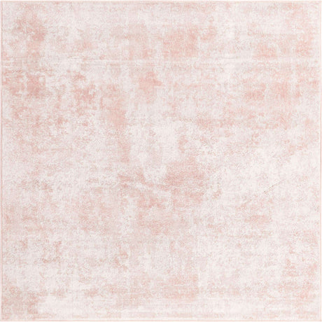 Carnation Pink 6' x 6' Eos Square Area Rug 100% Polypropylene Stain Resistant Carpet With Cotton Backing Marbled Design for Living, Dining Room, Office for Sale at Rug Engine