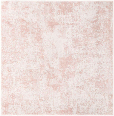 Carnation Pink 5' x 5' Eos Square Area Rug 100% Polypropylene Stain Resistant Carpet With Cotton Backing Marbled Design for Living, Dining Room, Office for Sale at Rug Engine