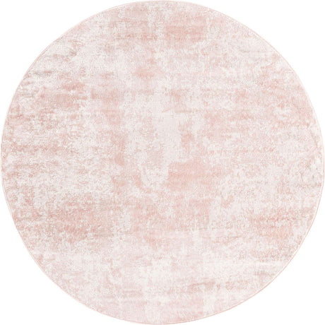 Carnation Pink 5' x 5' Eos Round Area Rug 100% Polypropylene Stain Resistant Carpet With Cotton Backing Marbled Design for Living, Dining Room, Office for Sale at Rug Engine