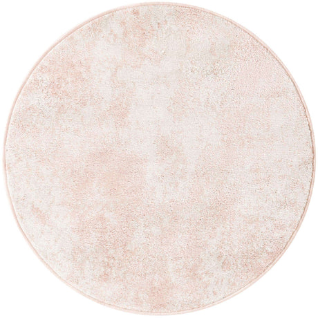 Carnation Pink 3' 1 x 3' 1 Eos Round Area Rug 100% Polypropylene Stain Resistant Carpet With Cotton Backing Marbled Design for Living, Dining Room, Office for Sale at Rug Engine