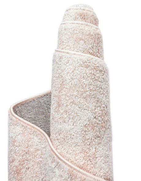 Carnation Pink 2' 7 x 13' 1 Eos Runner Area Rug 100% Polypropylene Stain Resistant Carpet With Cotton Backing Marbled Design for Living, Dining Room, Office for Sale at Rug Engine