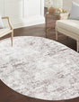 Stone Gray 7' 10 x 10' Eos Oval Area Rug 100% Polypropylene Stain Resistant Carpet With Cotton Backing Marbled Design for Living, Dining Room, Office for Sale at Rug Engine
