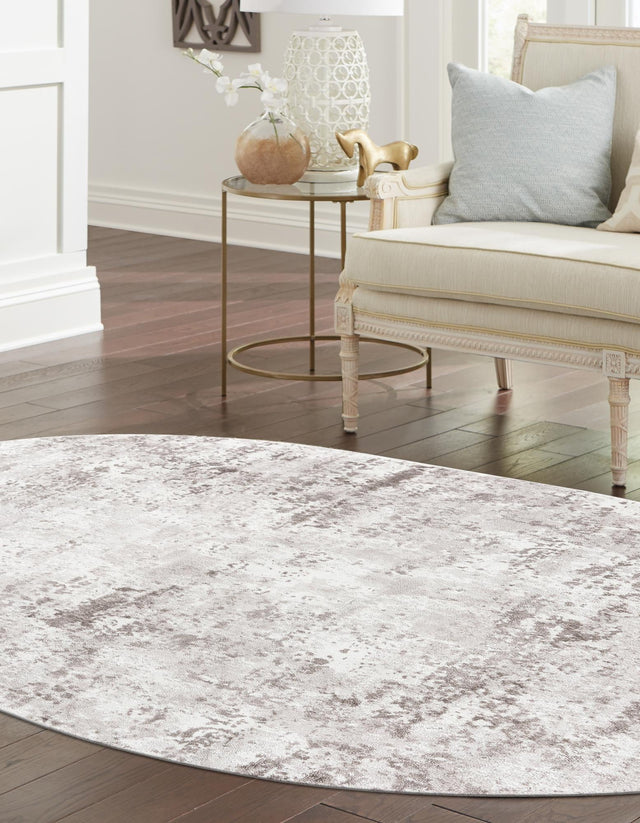 Stone Gray 5' 3 x 8' Eos Oval Area Rug 100% Polypropylene Stain Resistant Carpet With Cotton Backing Marbled Design for Living, Dining Room, Office for Sale at Rug Engine