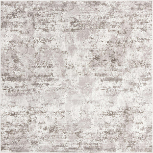 Stone Gray 7' 10 x 7' 10 Eos Square Area Rug 100% Polypropylene Stain Resistant Carpet With Cotton Backing Marbled Design for Living, Dining Room, Office for Sale at Rug Engine