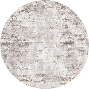 Stone Gray 7' 1 x 7' 1 Eos Round Area Rug 100% Polypropylene Stain Resistant Carpet With Cotton Backing Marbled Design for Living, Dining Room, Office for Sale at Rug Engine