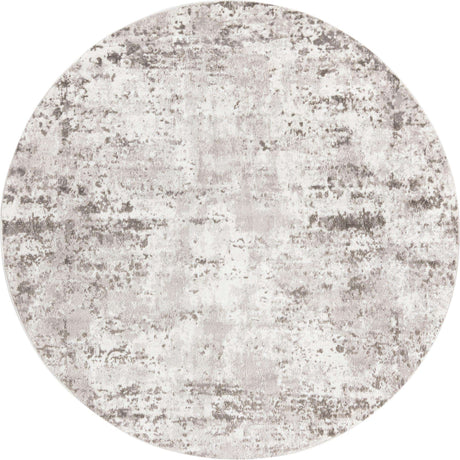 Stone Gray 7' 1 x 7' 1 Eos Round Area Rug 100% Polypropylene Stain Resistant Carpet With Cotton Backing Marbled Design for Living, Dining Room, Office for Sale at Rug Engine